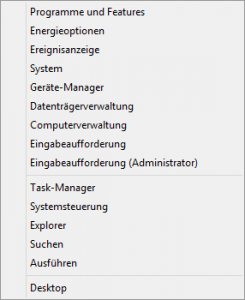 Windows 8 Admin Menu