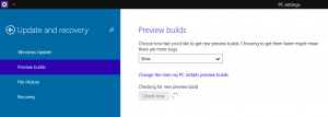 Update and recovery: Preview Builds