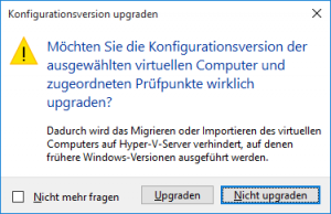 Konfigurationsversion upgraden (2/2)