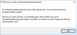 W10Privacy Wiederherstellungspunkt