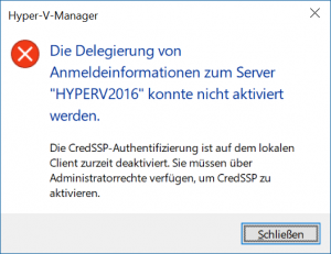 Hyper-V Manager Error