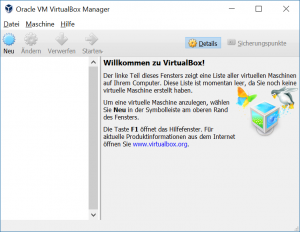 VirtualBox Manager