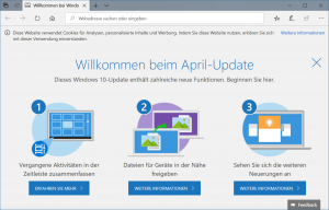 Willkommen beim April 2018 Update